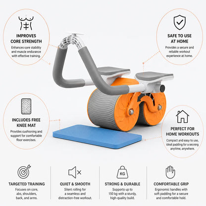 Ab Roller Core Strength Free Knee Pad