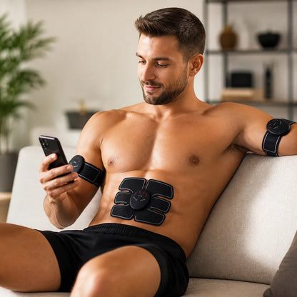 Estimulador muscular abdominal EMS portátil a pilas