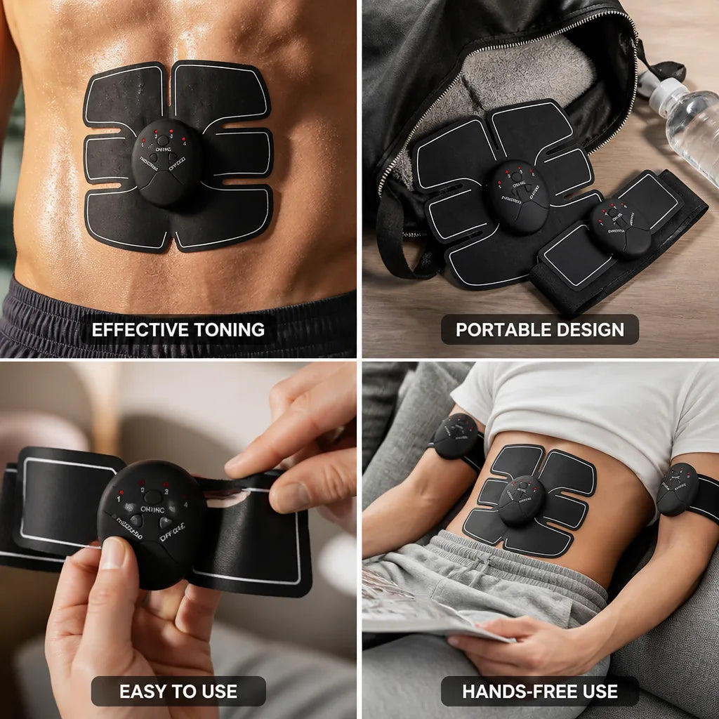 Estimulador muscular abdominal EMS portátil a pilas