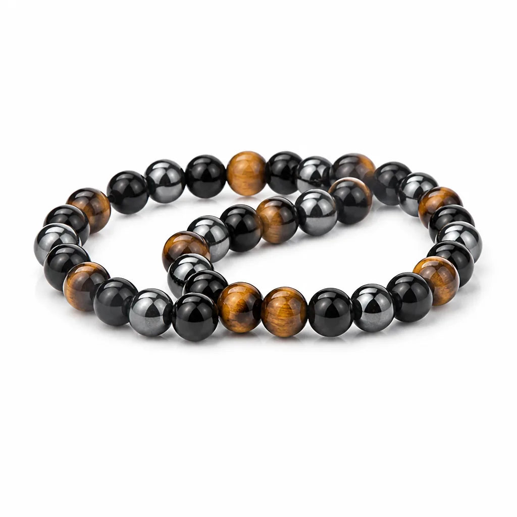 Anklet Tiger Eye Obsidian Hematite Magnetic Therapy