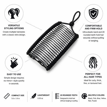 Banana Clip Tangle-Free Elastic Band & Rounded Teeth