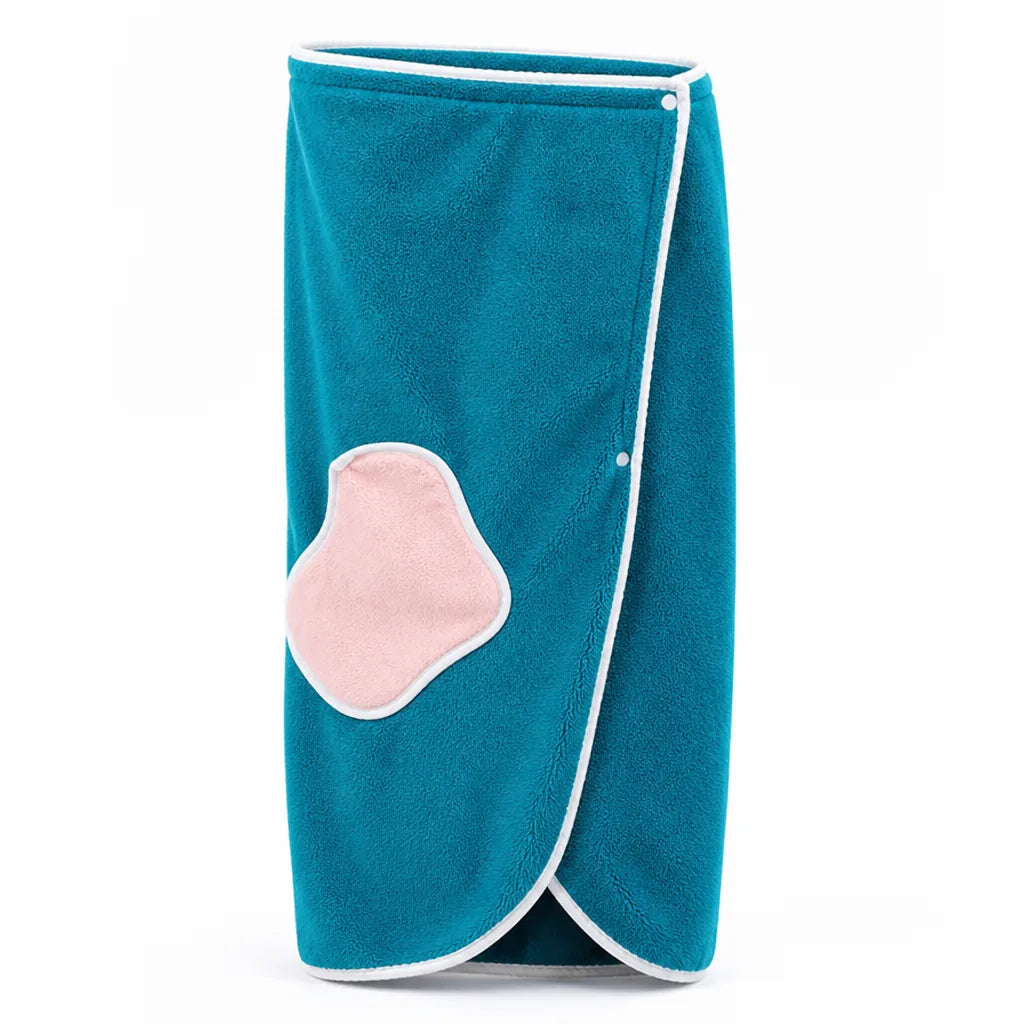 Bata de baño de forro polar coral con cierre de broches y bolsillo