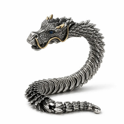 Bracelet Dragon Design Silver Comfortable Fit