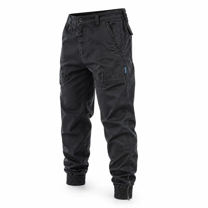 Pantalones cargo, bolsillos múltiples, puños con cremallera