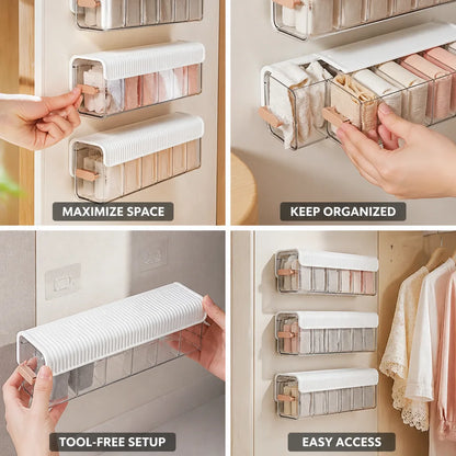 Closet Hanging Organizer Vertical Space-Saving Multi-Compartment