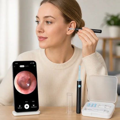 Endoscopio para extracción de cerumen con cámara HD, puntas de silicona y conector tipo C