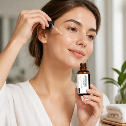 Sérum facial antiedad con vitamina C y ácido hialurónico