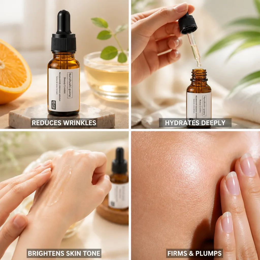 Sérum facial antiedad con vitamina C y ácido hialurónico