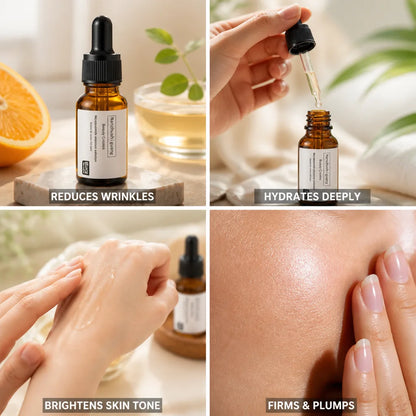Sérum facial antiedad con vitamina C y ácido hialurónico