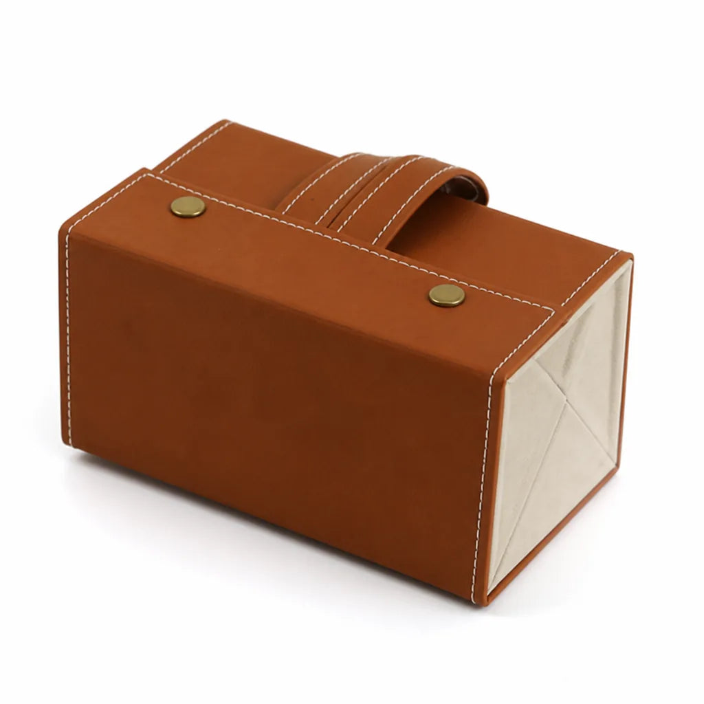 Organizador de gafas plegable de piel sintética con seis ranuras