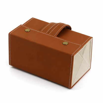 Organizador de gafas plegable de piel sintética con seis ranuras