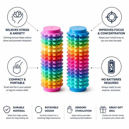 Handheld Fidget Toy Spiky & Rotatable Set of 2