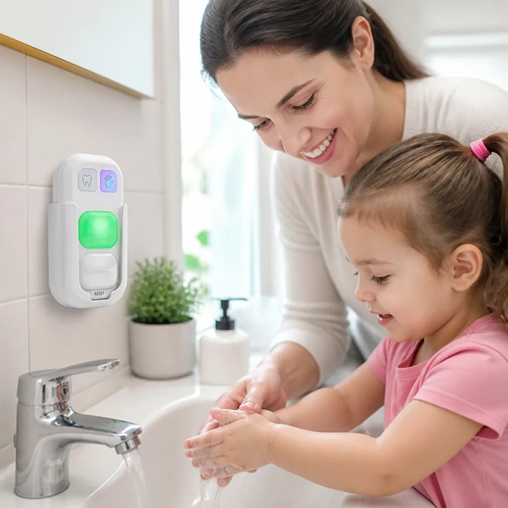 Temporizador de higiene para niños con guía LED, modo de 2 minutos y ventosa