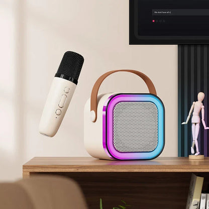 Máquina de karaoke infantil Bluetooth con dos micrófonos inalámbricos