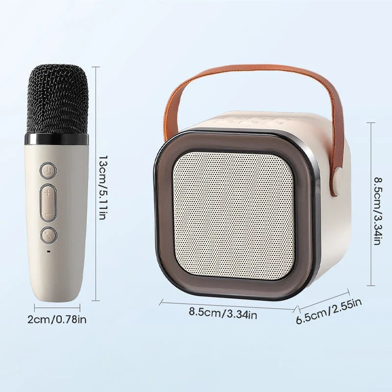 Máquina de karaoke infantil Bluetooth con dos micrófonos inalámbricos