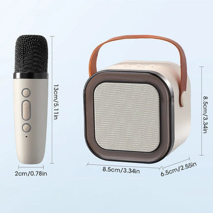 Máquina de karaoke infantil Bluetooth con dos micrófonos inalámbricos