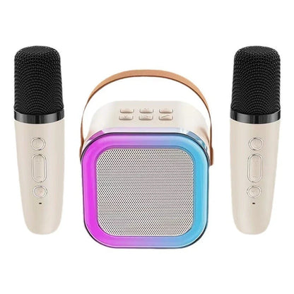 Máquina de karaoke infantil Bluetooth con dos micrófonos inalámbricos
