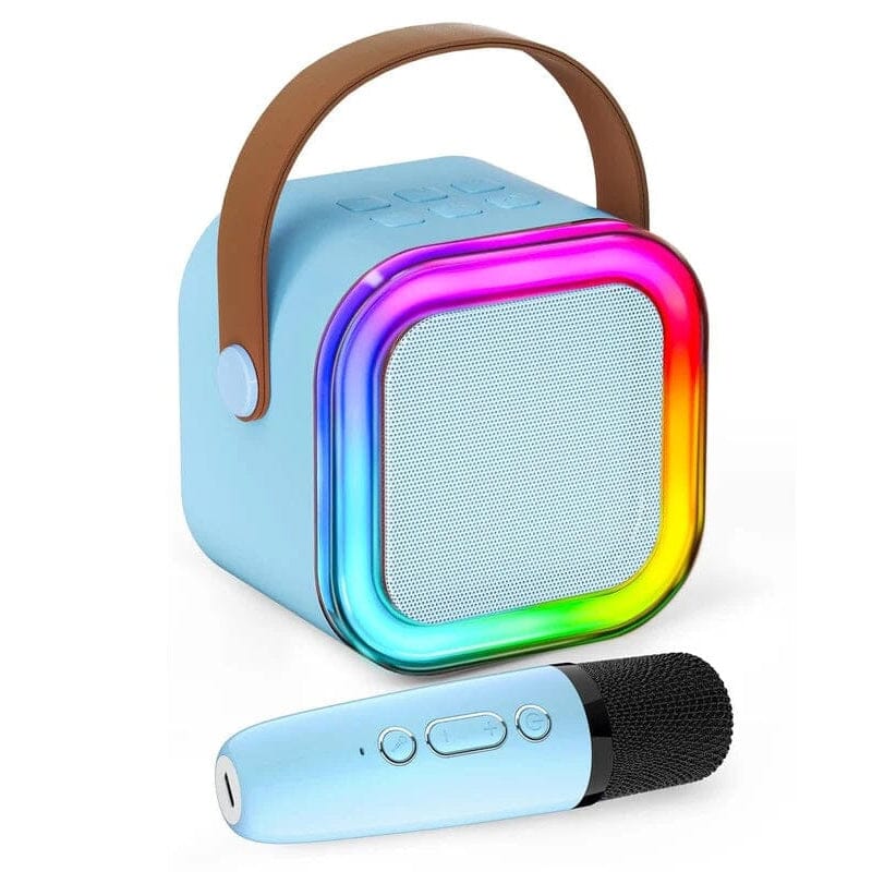 Máquina de karaoke infantil Bluetooth con dos micrófonos inalámbricos