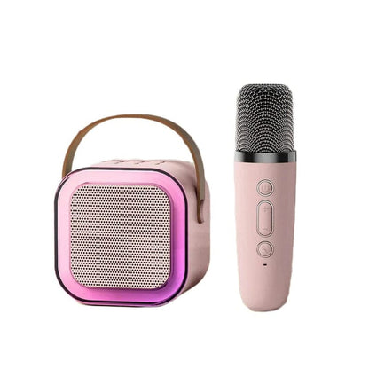 Máquina de karaoke infantil Bluetooth con dos micrófonos inalámbricos