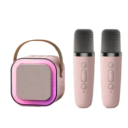 Máquina de karaoke infantil Bluetooth con dos micrófonos inalámbricos
