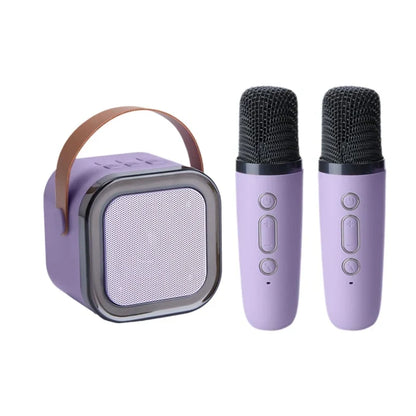 Máquina de karaoke infantil Bluetooth con dos micrófonos inalámbricos