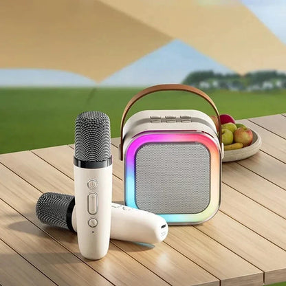 Máquina de karaoke infantil Bluetooth con dos micrófonos inalámbricos