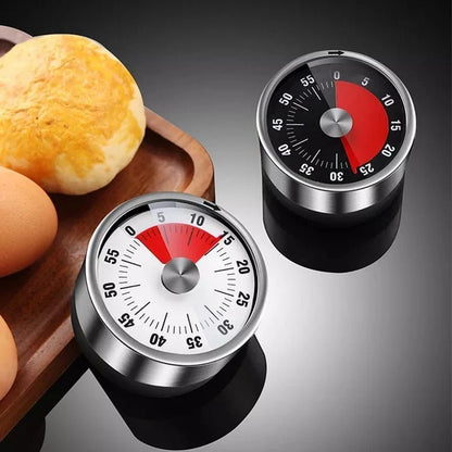 Kitchen Timer Mechanical Magnetic Back Stainless Steel