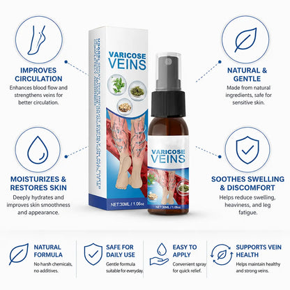 Spray para venas en las piernas, mejora la circulación y alivia la hinchazón