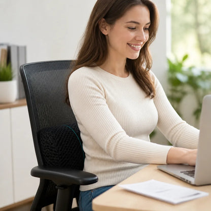 Cojín de soporte lumbar, contorno ergonómico, alivio del dolor de espalda