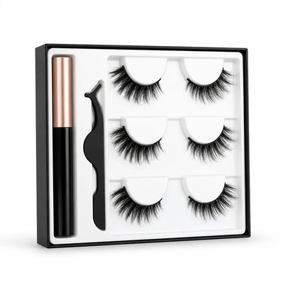 Magnetic Lashes Kit Reusable No Glue Ultra-Fine Eyeliner