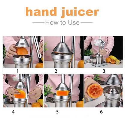 Exprimidor de frutas manual de hierro fundido de alta resistencia y apto para lavavajillas