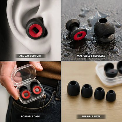 Motorcycle Earplugs Wind Noise Reduction Silicone Set of 2