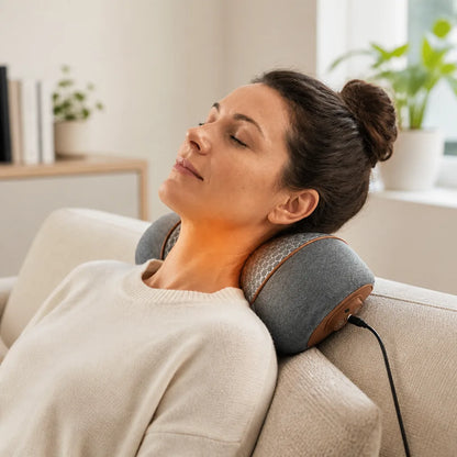 Neck Massager Heat Vibration & Traction Rechargeable