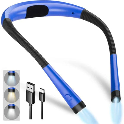 Lámpara de lectura de cuello LED, 3 modos de color, recargable por USB-C