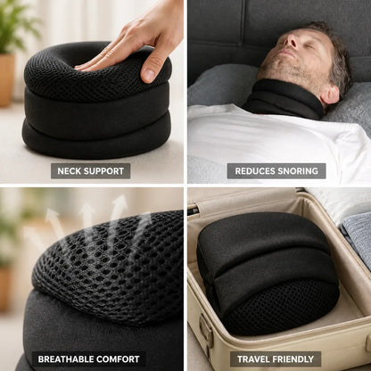 Almohada ergonómica de espuma viscoelástica para soporte cervical, reduce los ronquidos