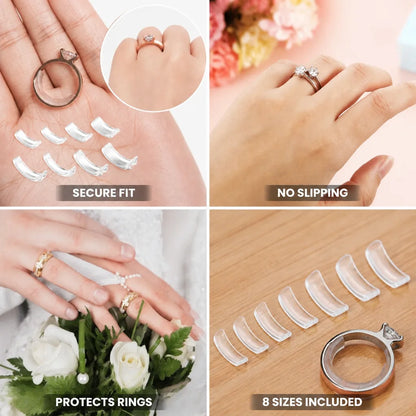 Ring Size Adjusters Transparent Silicone Set of 8