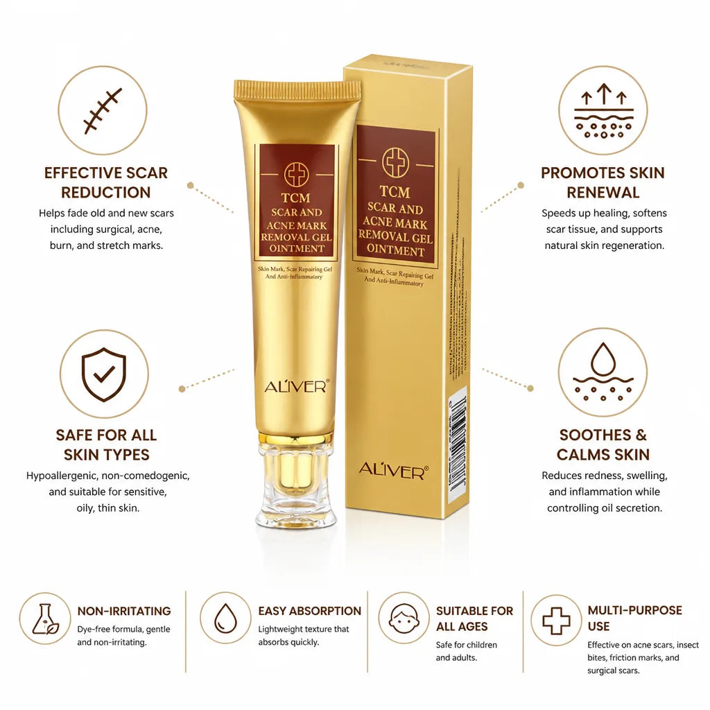 Crema reparadora de cicatrices para rostro y cuerpo, hipoalergénica y no comedogénica