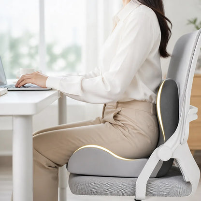 Cojín de asiento de espuma viscoelástica ortopédica con funda extraíble y lavable