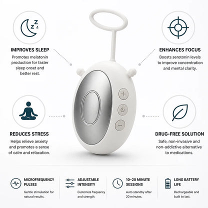 Sleep & Focus Device Microfrequency Pulses Portable