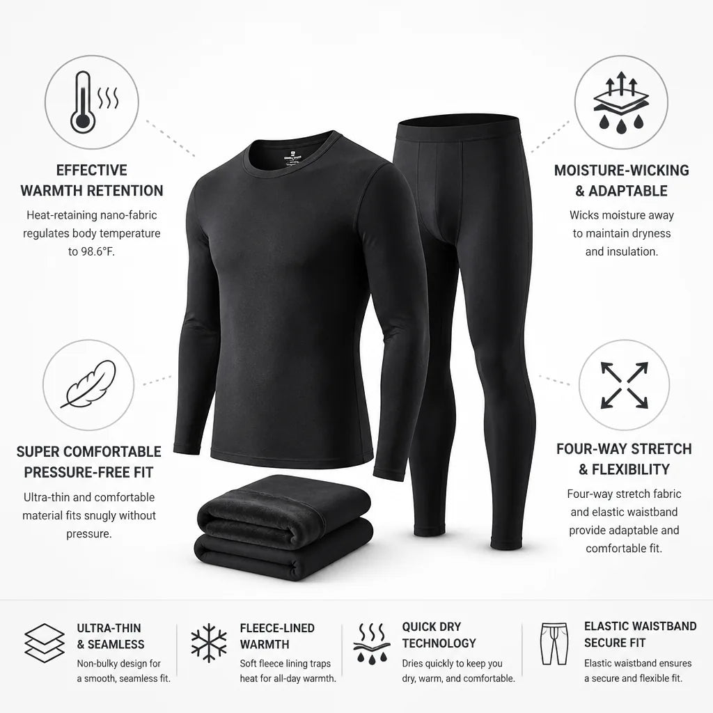 Conjunto de ropa térmica con forro polar y absorción de humedad