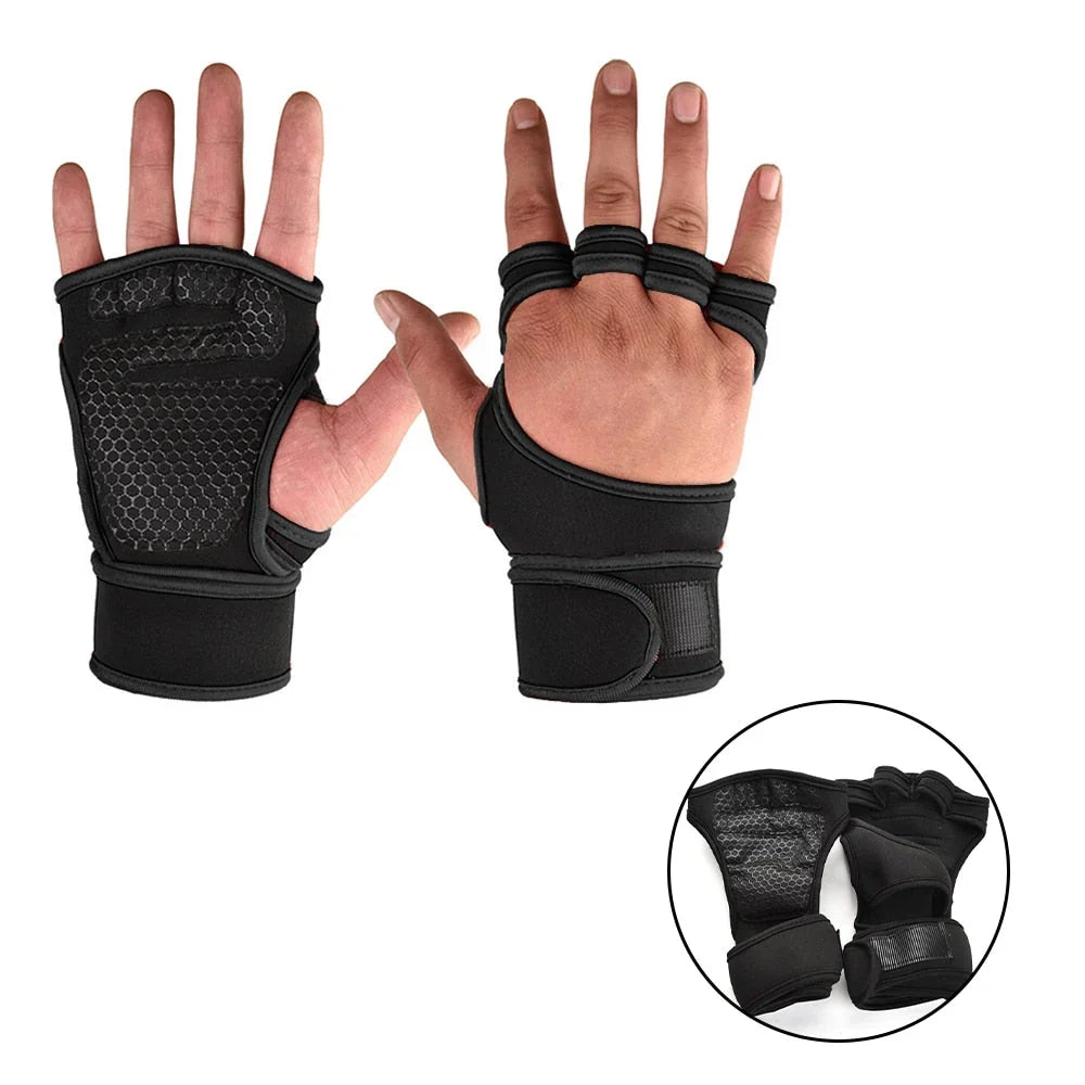 Guantes de halterofilia Power-Grip transpirables y ligeros