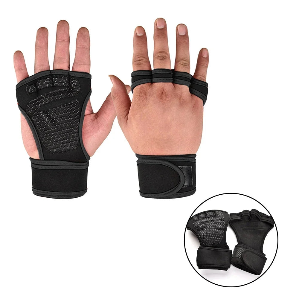 Guantes de halterofilia Power-Grip transpirables y ligeros