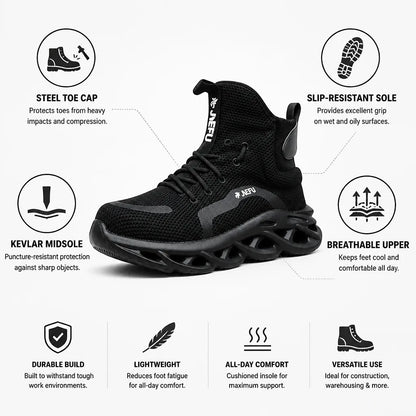 Work Boots Steel Toe & Kevlar Puncture-Resistant Slip-Resistant Sole