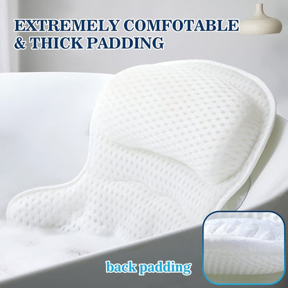 Ergonomic Spa Bath Pillow Cushion with Air Mesh for Neck and Back Support