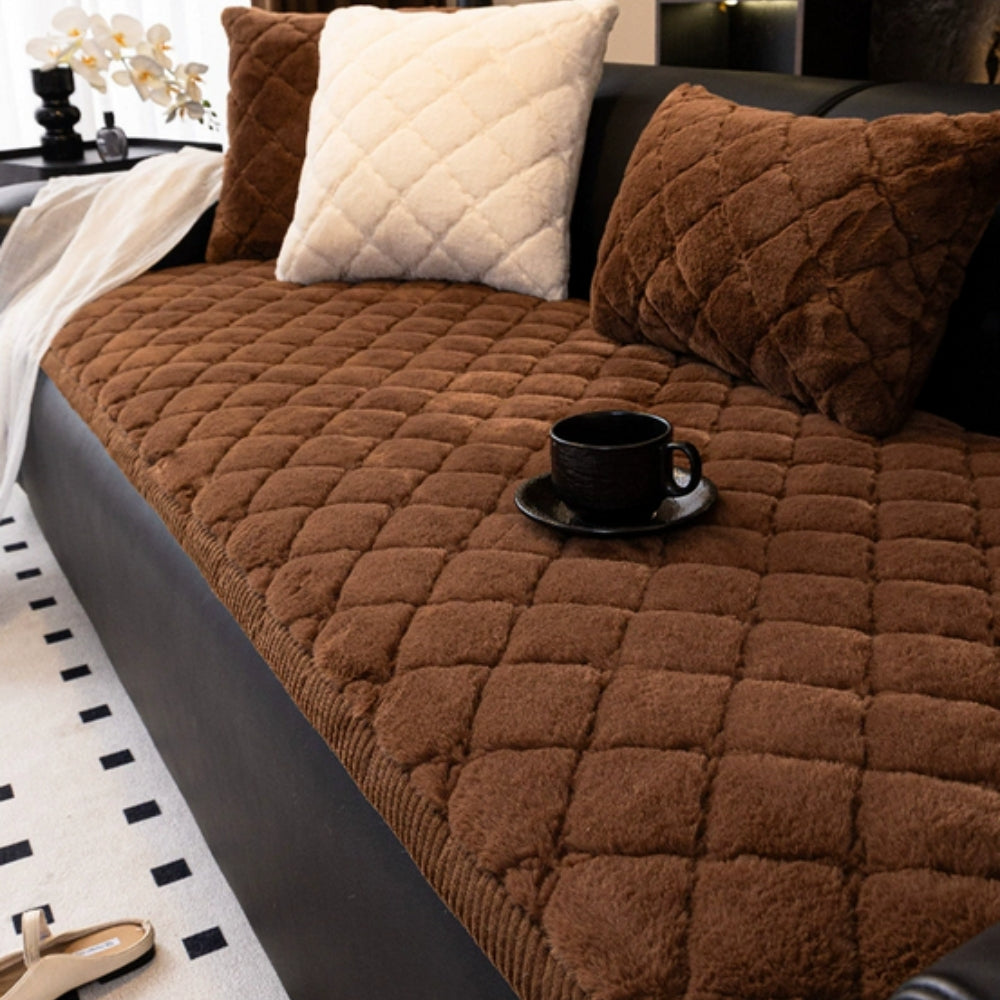 Luxe Diamond Sofa Cover - Soft Microfiber, Non-Slip Design