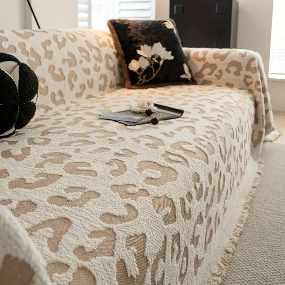 Luxe Sofa Cover - Thick Microfiber, Leopard Print