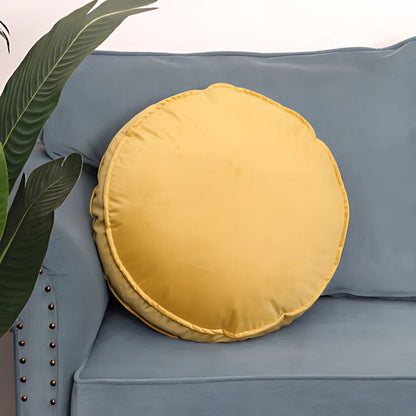 Luxevel Round Cushion - Velvet, Plush Comfort, Hidden Zipper