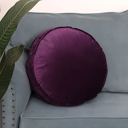 Luxevel Round Cushion - Velvet, Plush Comfort, Hidden Zipper