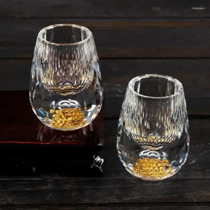 Faceted Crystal Shot Glasses Set of 6 – 0.33 fl oz Mini Glassware for Vodka Whiskey Liqueur Tasting Bar Ware Serving