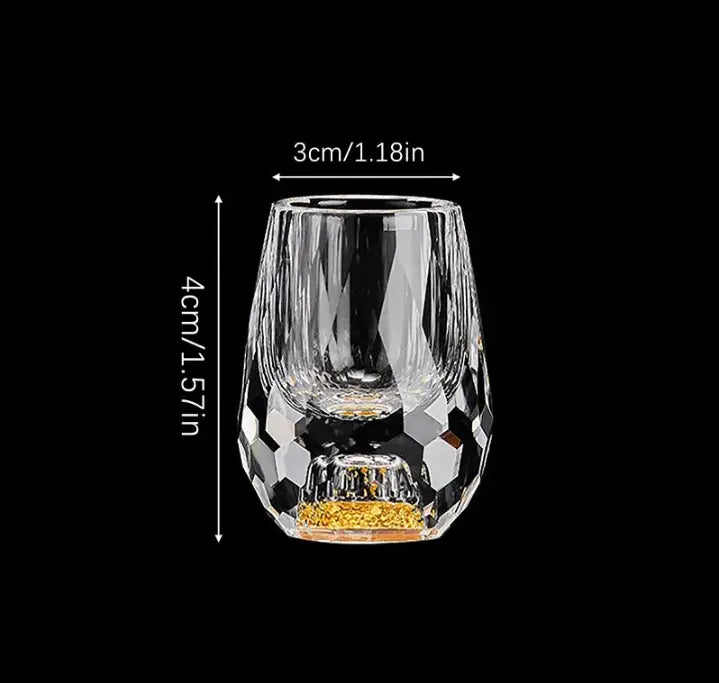 Faceted Crystal Shot Glasses Set of 6 – 0.33 fl oz Mini Glassware for Vodka Whiskey Liqueur Tasting Bar Ware Serving